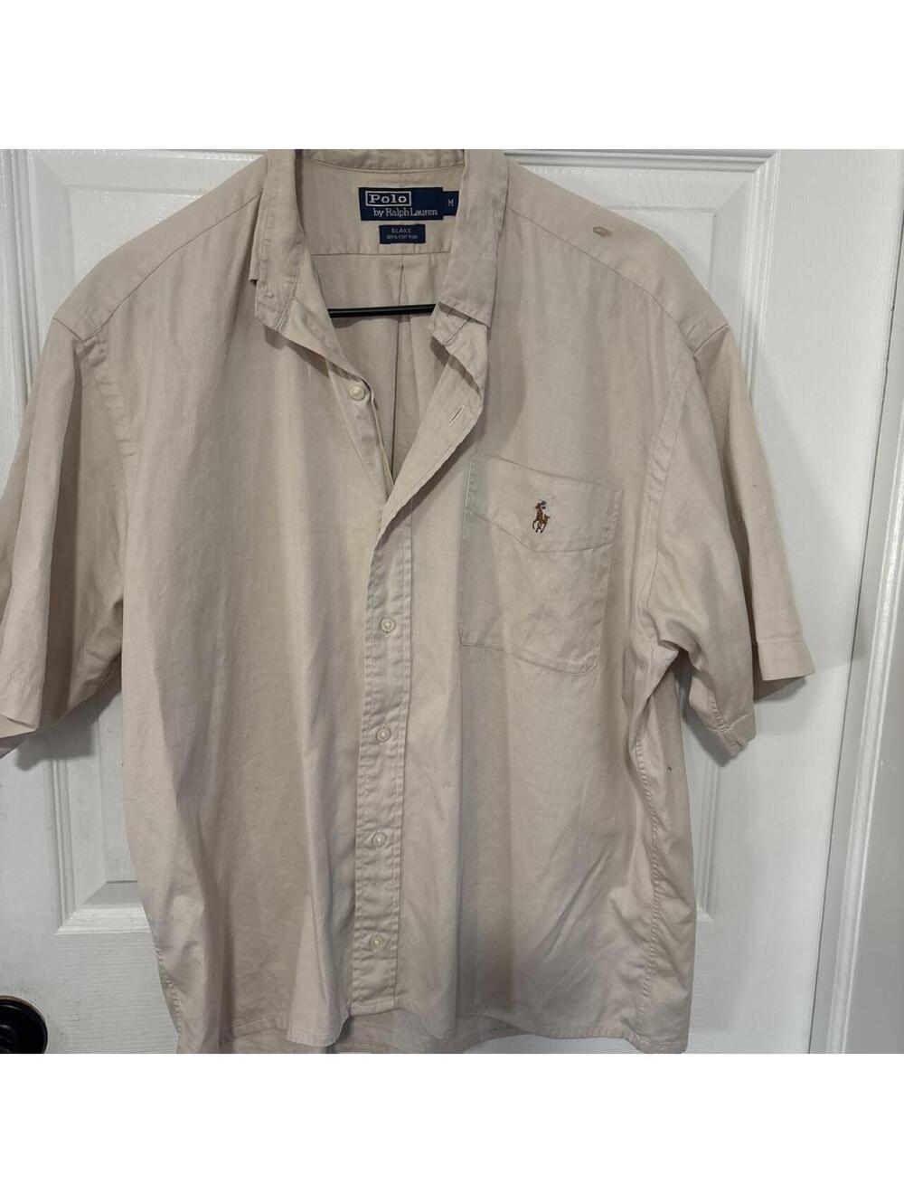 Polo Ralph Lauren Men's Cream and Tan Shirt
